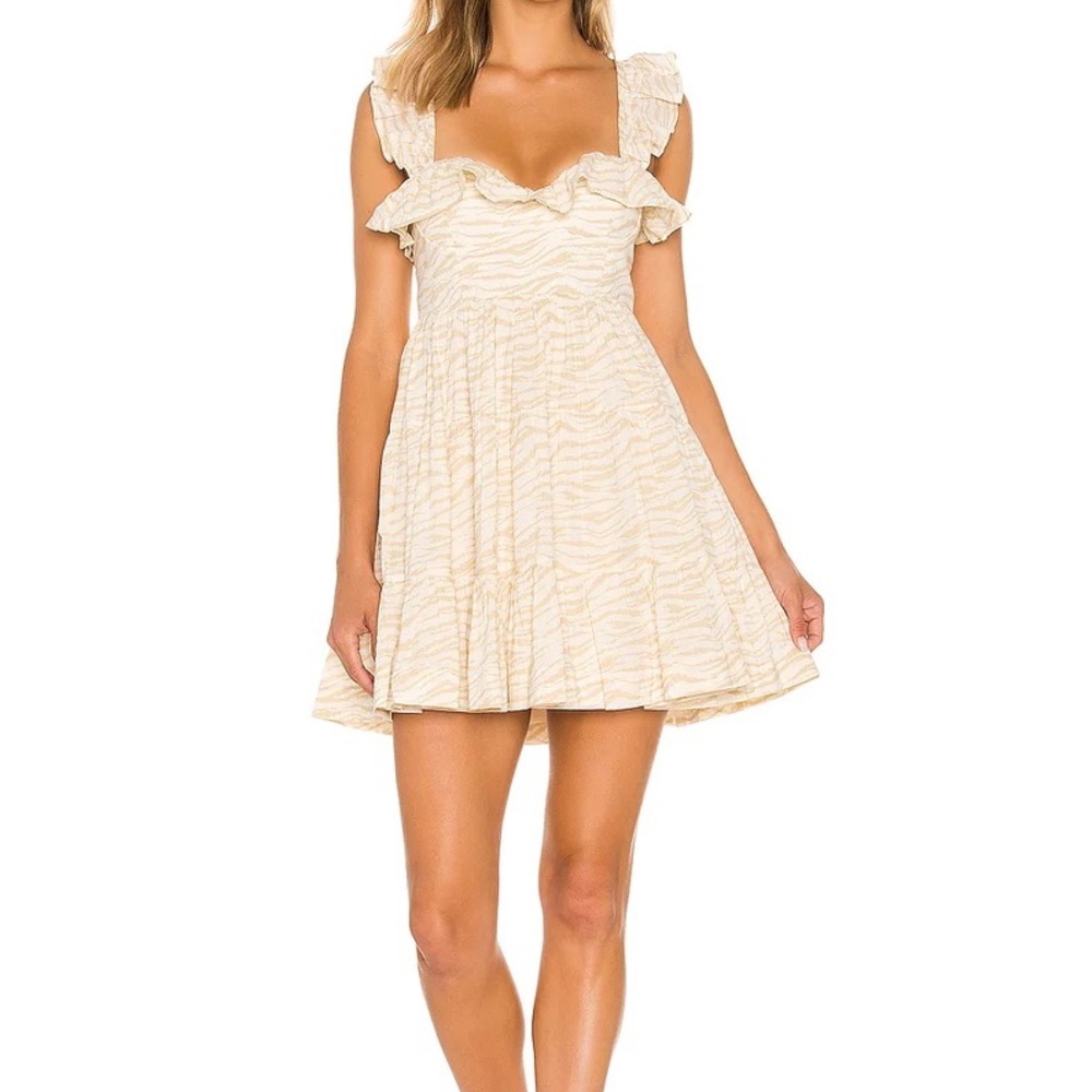 Tularosa zebra mini ruffle dress